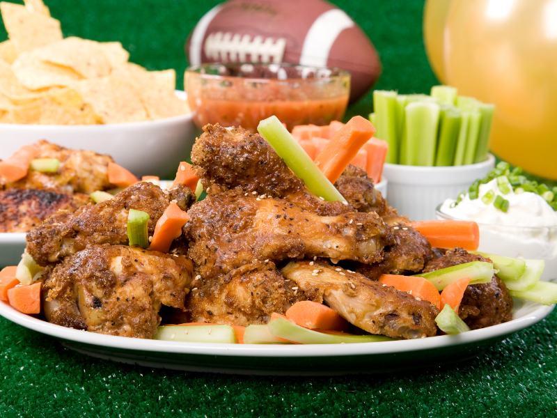 Plate of Grilled Chicken Wings
