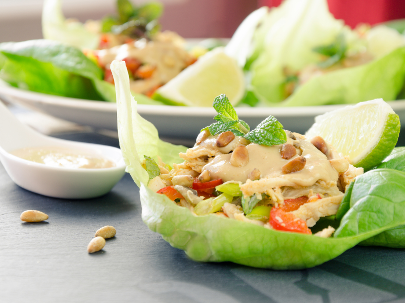 Lemongrass Chicken Lettuce Wraps