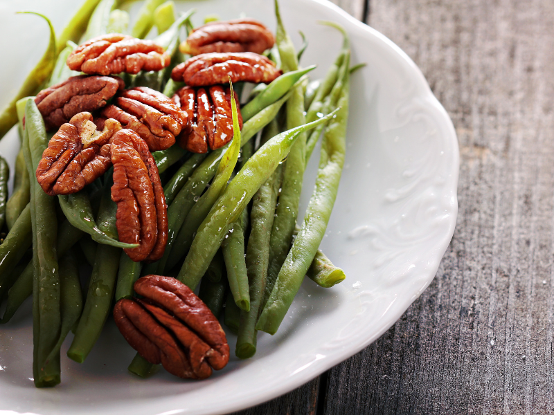 green beans with toasted nuts SIBO friendly recipe