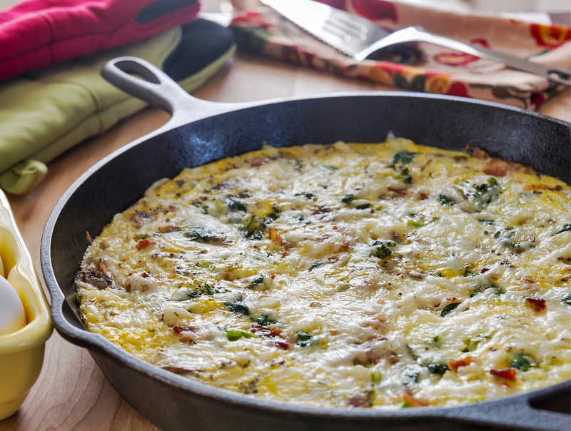 Potato, Leek, Bacon and Aged Cheddar Frittata SIBO Friendly